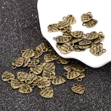 Load image into Gallery viewer, 50pcs Charms heart hand made love 12*10mm Antique pendant fit,Vintage Tibetan Silver,DIY for bracelet necklace