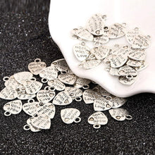 Load image into Gallery viewer, 50pcs Charms heart hand made love 12*10mm Antique pendant fit,Vintage Tibetan Silver,DIY for bracelet necklace
